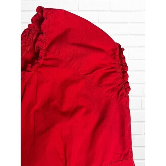 No Boundaries Stretch Junior Women's Size 1X Shirt‎ Y2k Zie-Up Peasant Style Red - Picture 4 of 9